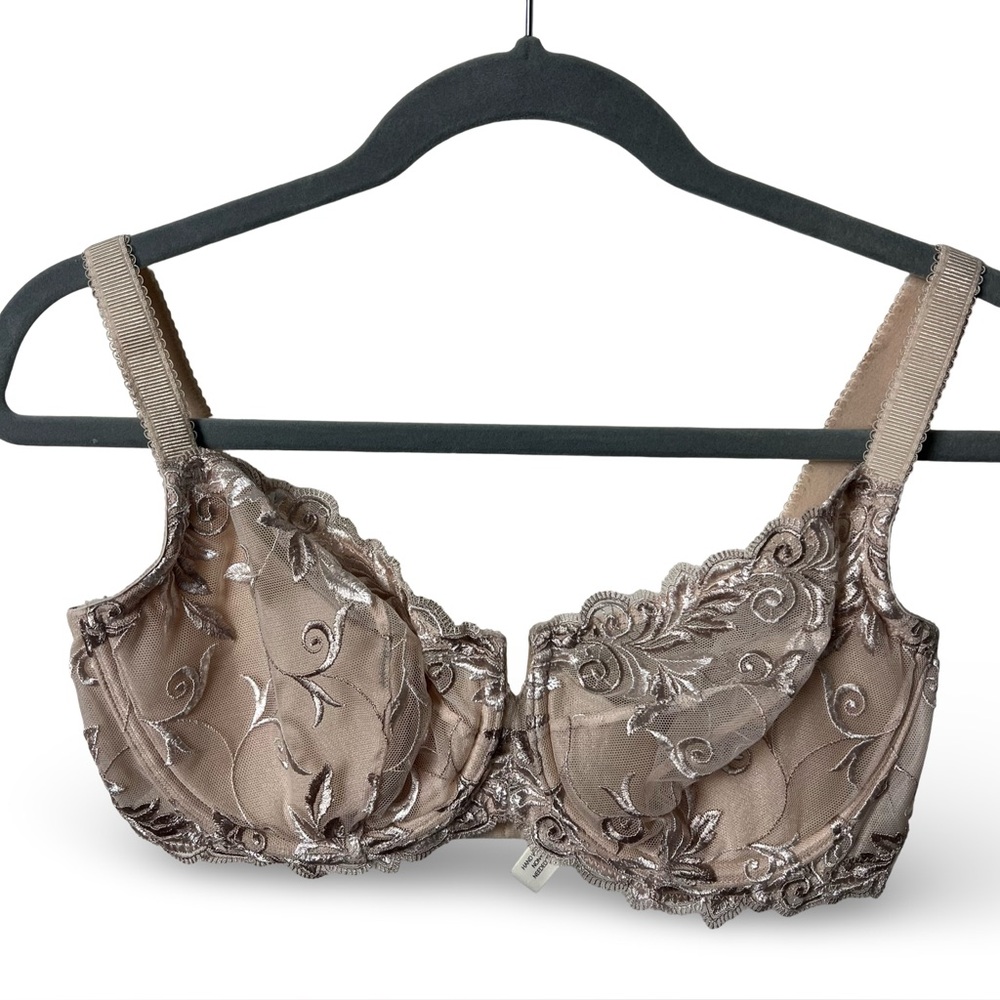 Soma Balconette Bra Embroidered Lace Nude Taupe 36DD
